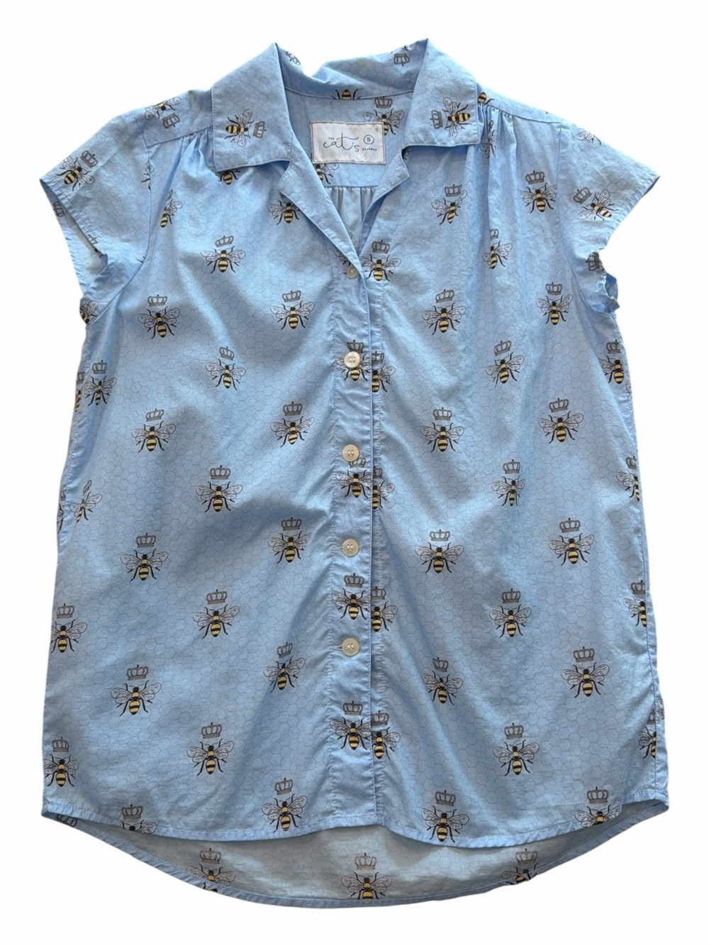 The Cat’S Pajamas Queen Bee Print Short Sleeve Pajama Top